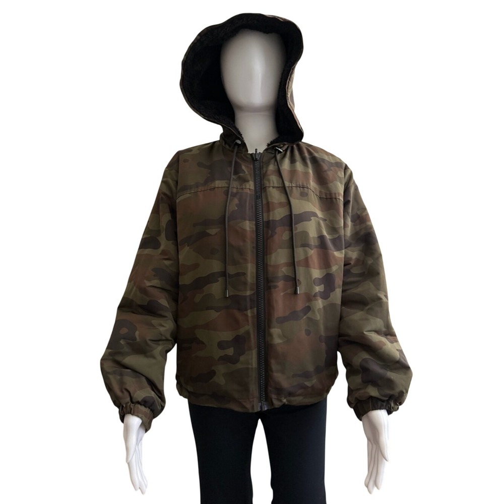 Velvet by Graham & Spencer Camo Black Reversible Sherpa‎ Jacket XS